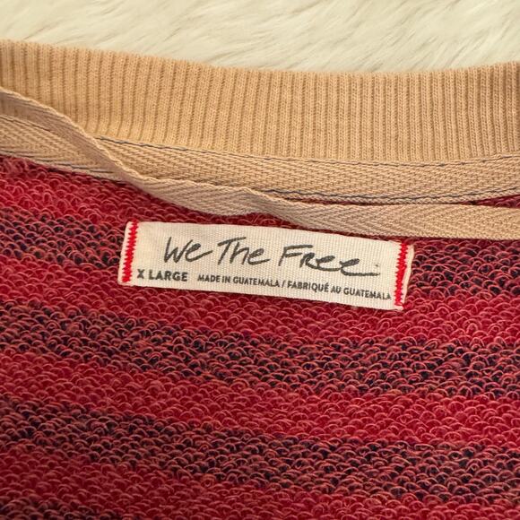 Free People Movement Classic Striped Oversized Boho Rugby Pullover Sweatshirt XL - Picture 6 of 12